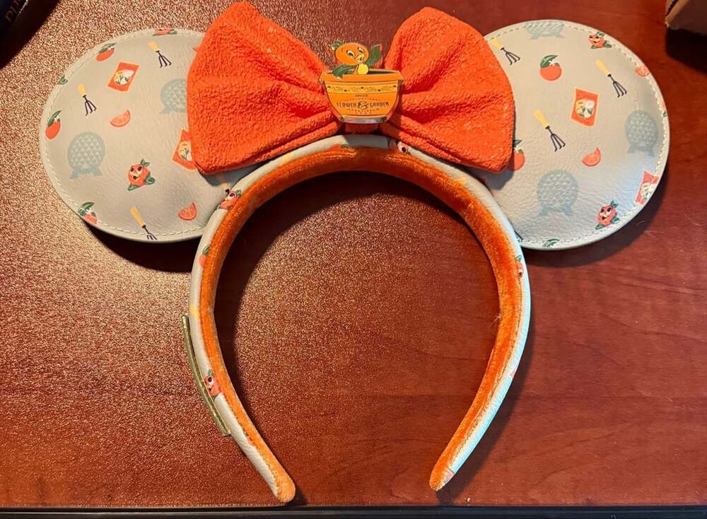 Disney Orange Bird Minnie Ears Epcot Flower & Garden Festival Headband Pre-loved